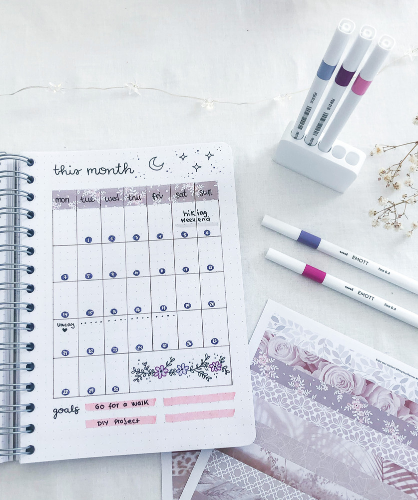 Bullet Journal: create your calendar with Signo Colors