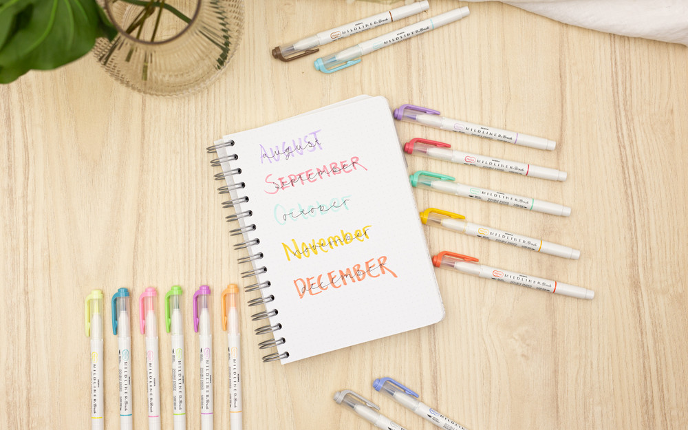 Creating colorful headers in a bullet journal