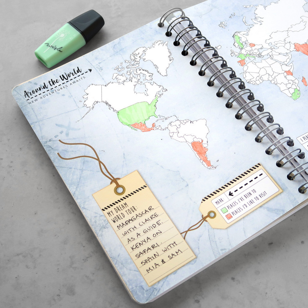 Travel Journal World Map Writing Journal Travel Notebook 