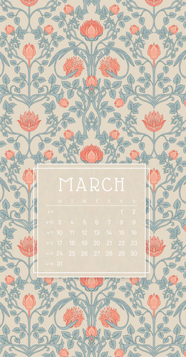 Wallpaper for March 2025 with calender