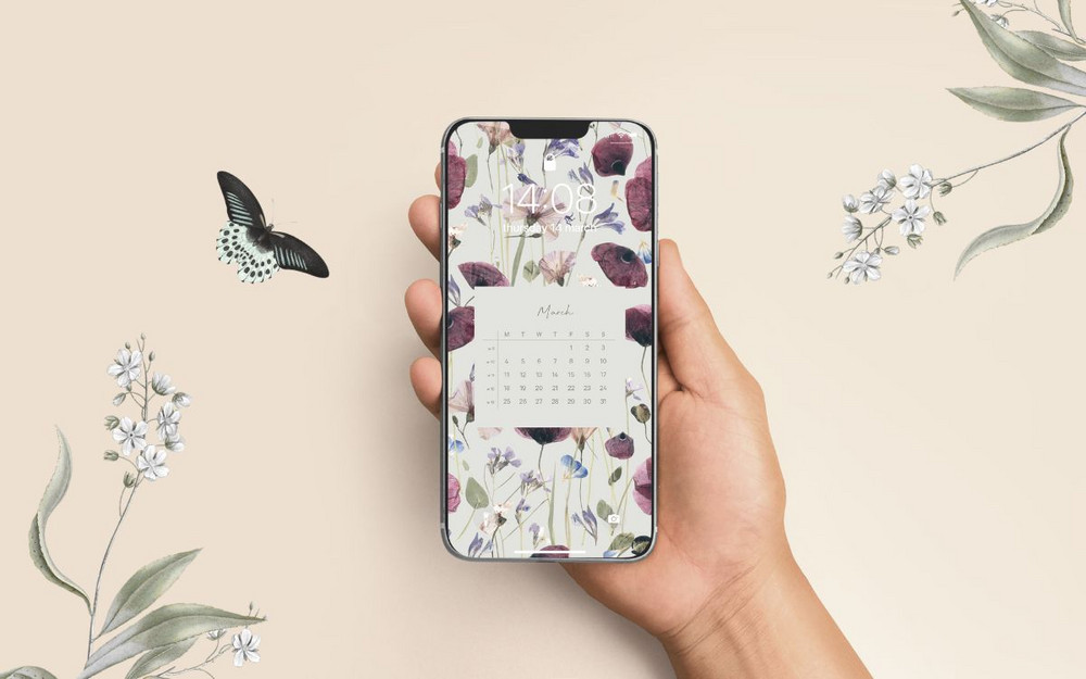 Freshen up your phone every month with a gorgeous free wallpaper from Personal Planner!