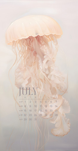 Juli Kalender-Wallpaper mit schlichtem Design