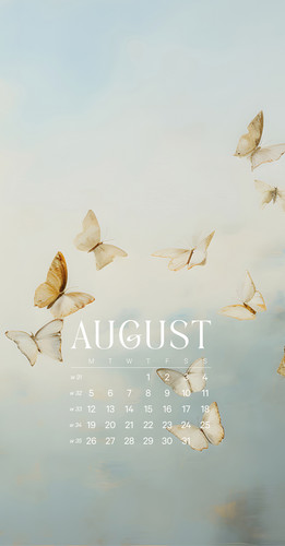 August Kalender-Wallpaper mit frischen Farben
